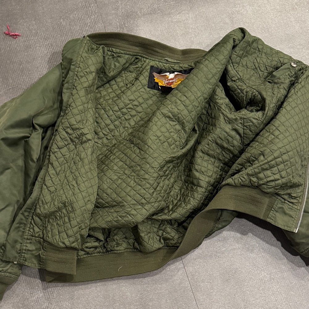 Harley Davidson Men's Green Bomber Jacket - Picture 13 of 13